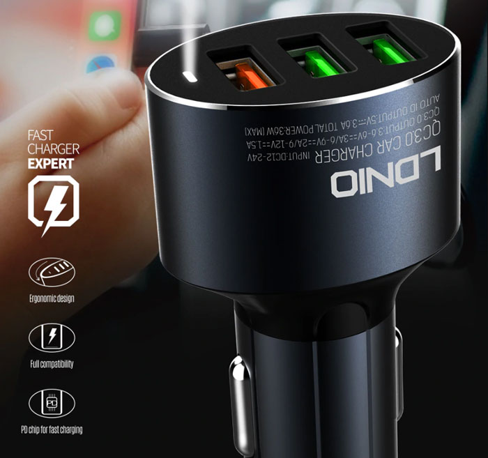 شارژر فندکی Ldnio 703q