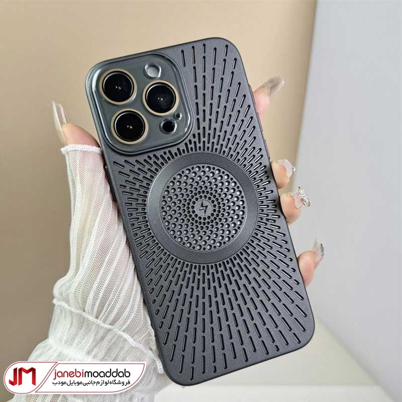 قاب گوشی آیفون 13 PRO MAXطرح مشبک مگ سیف دار
